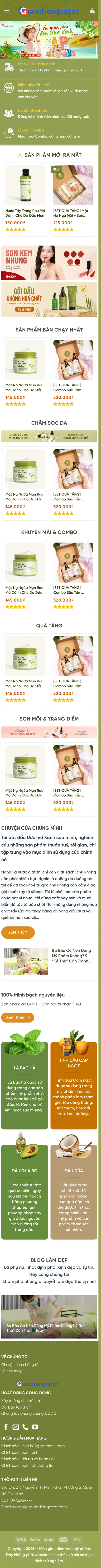 Mẫu Website Mỹ Phẩm Thiên Nhiên, Combo Quà Tặng – MYPHAM20 – Trang chủ trên điện thoại