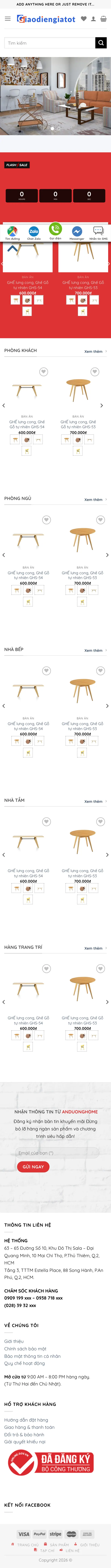 Mẫu Website Siêu Thị Nội Thất Theo Phòng, Combo – NOITHAT25 – Trang chủ trên điện thoại