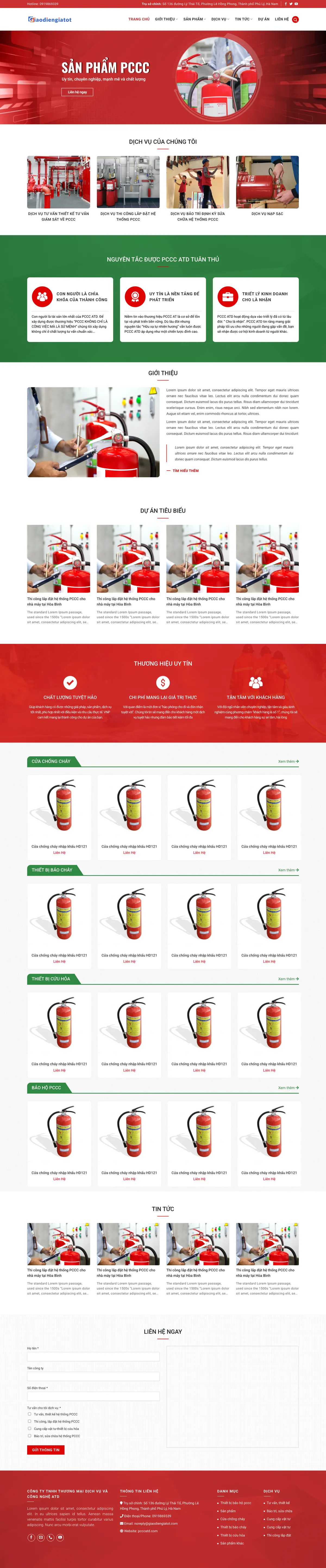 Mẫu Website Công Ty Phòng Cháy Chữa Cháy – PCCC