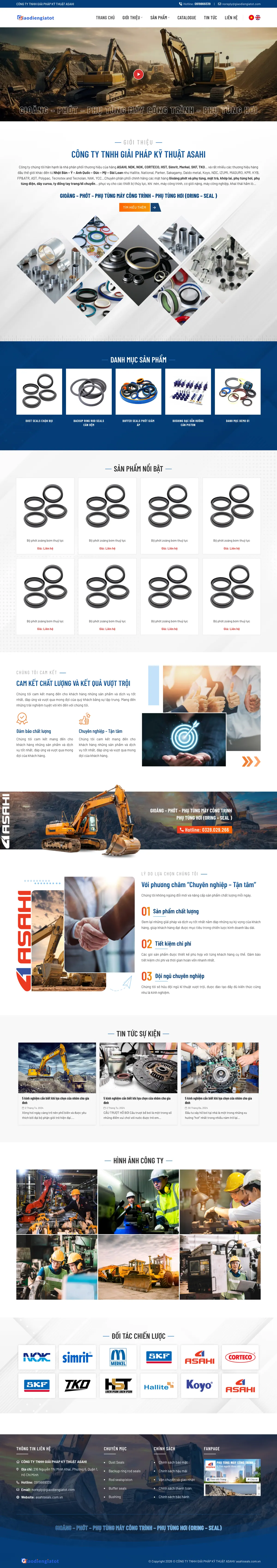 Mẫu Website Gioăng Phớt, Phụ Tùng Máy Công Trình – PHUTUNGCOKHI