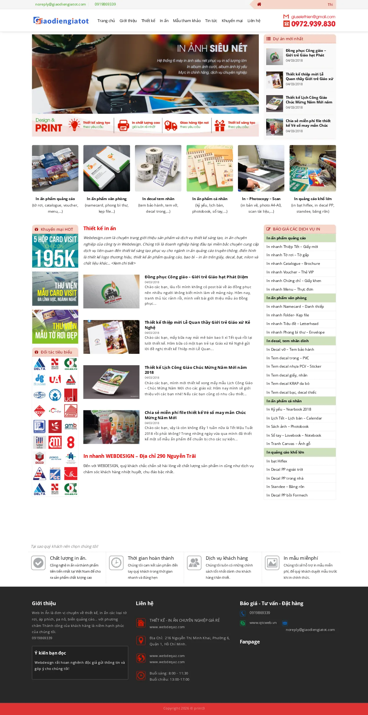 Mẫu Website In Nhanh, Báo Giá Ấn Phẩm Theo Nhóm – PRINT3