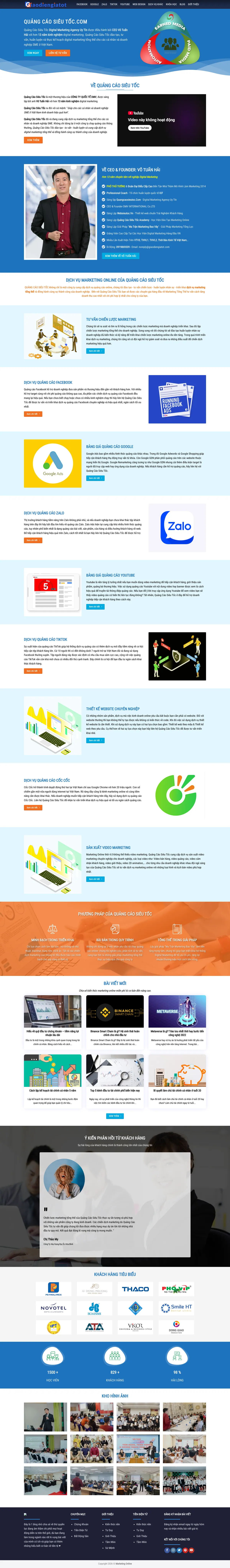 Mẫu Website Agency Marketing Online Kèm Hồ Sơ CEO – QUANGCAOSITOC