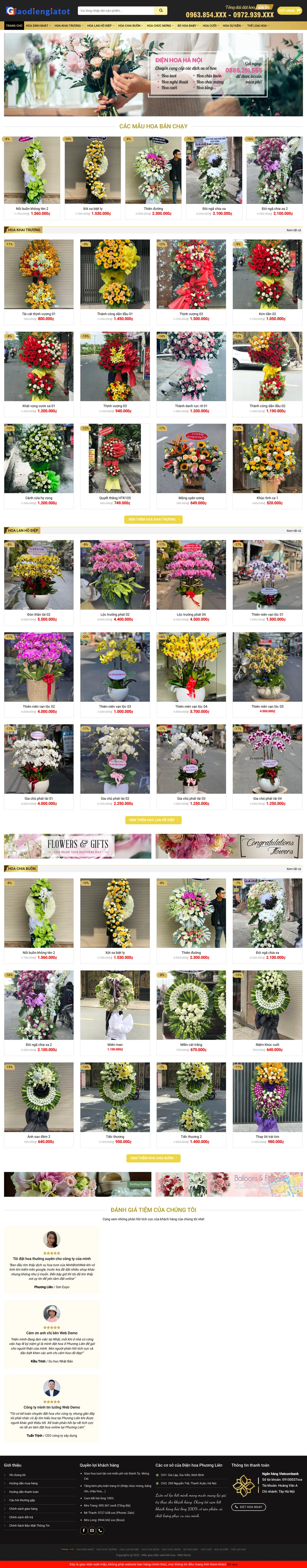 Mẫu Website Điện Hoa Khai Trương, Lan Hồ Điệp – SHOPHOA4
