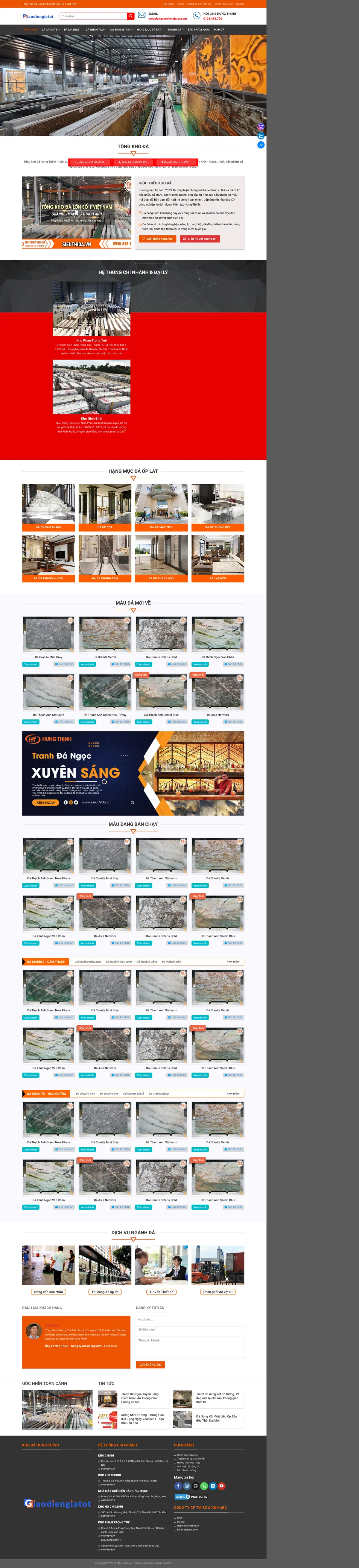 Mẫu Website Tổng Kho Đá Granite, Marble Ốp Lát – SIEUTHIDA