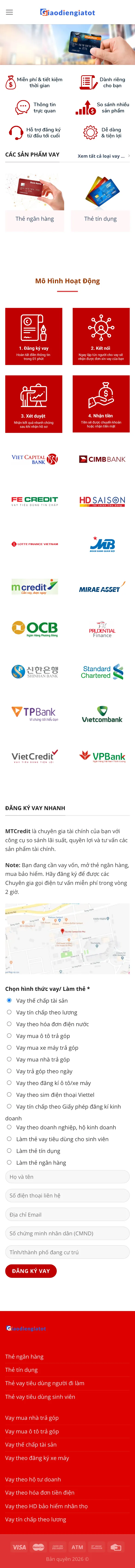 Mẫu Website Kết Nối Vay Vốn, Mở Thẻ Ngân Hàng – TAICHINH – Trang chủ trên điện thoại