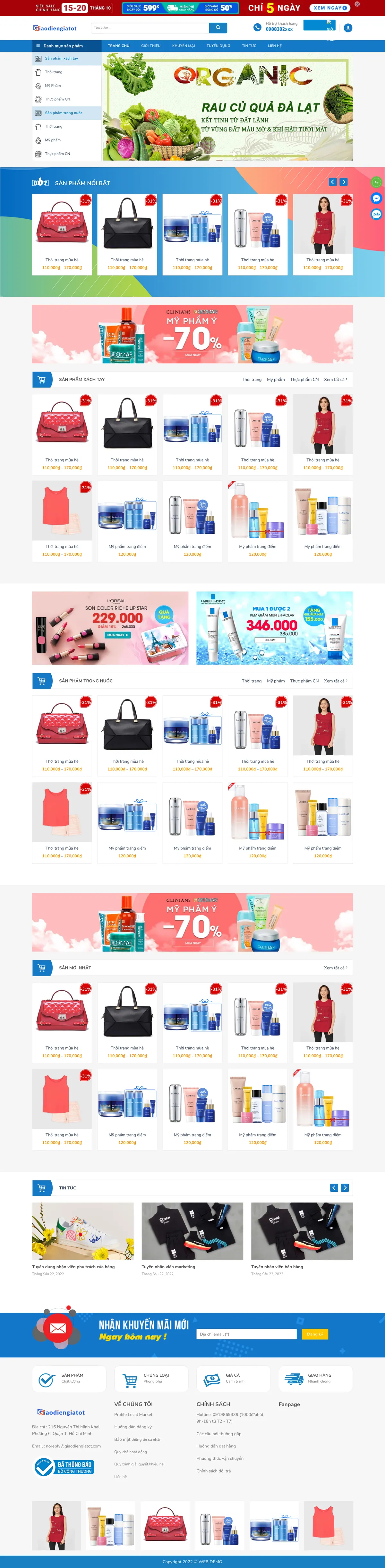 Mẫu Website Shop Hàng Order, Xách Tay Tổng Hợp – THOITRANG11