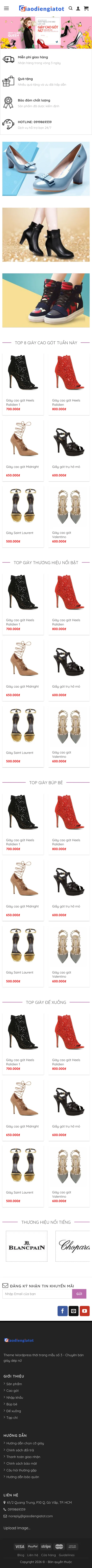 Mẫu Website Shop Giày Cao Gót, Giày Nữ – THOITRANG5 – Trang chủ trên điện thoại