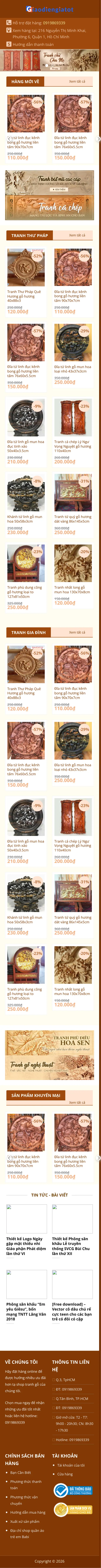 Mẫu Website Bán Tranh Gỗ Mỹ Nghệ, Tranh Thư Pháp – TRANHGO – Trang chủ trên điện thoại